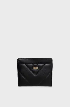 Женский черный кожаный кардхолдер Черный ONESIZE DKNY R31ZBX20