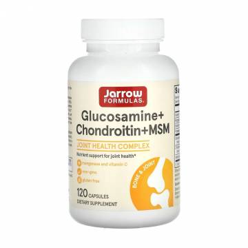 Глюкозамин + Хондроитин + МСМ Jarrow Formulas Glucosamine + Chondroitin + MSM, 120 желатиновых капсул