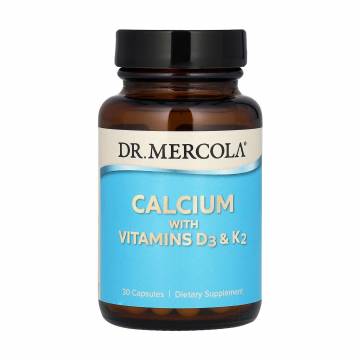 Кальций с витаминами D3 и К2 Dr. Mercola Calcium with Vitamins D3 & K2, 30 капсул
