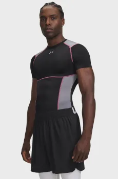 Мужская черная футболка UA HG Elite Comp SS-BLK Черный XXL Under Armour 6015382-012