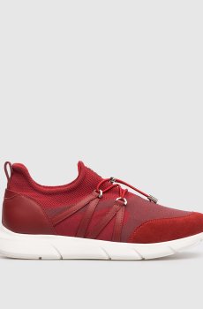 Детские красные комбинированные кроссовки с логотипом