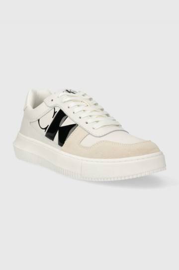 Кожаные кроссовки Calvin Klein Jeans CHUNKY CUPSOLE LTH NBS DC цвет белый YM0YM00897 Кожаные кроссовки Calvin Klein Jeans CHUNKY CUPSOLE LTH NBS DC цвет белый YM0YM00897