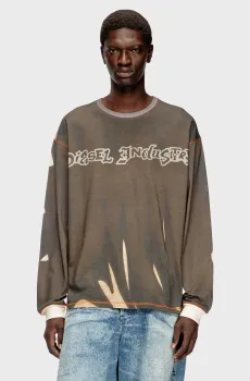 Мужской темно-серый лонгслив MAGLIETTA Серый M Diesel A21621 0BKBY