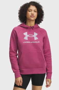 Женское розовое худи UA Rival Flc Shimmer Hdy Розовый M Under Armour 6003710-659