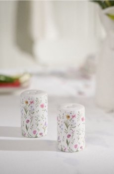 Набір керамічних солонки та перечниці з квітковим мотивом 2 pack - різнобарвний