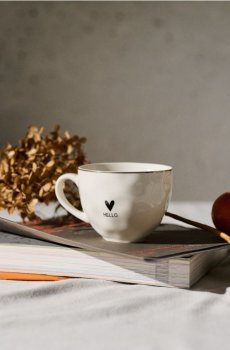 Керамічне горнятко з серцем - білий