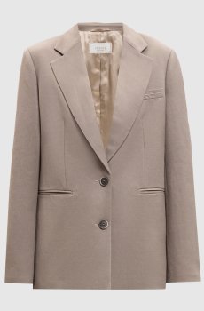 Бежевый жакет с льном