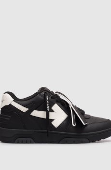 Черные кожаные кроссовки Out Of Office с логотипом