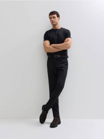 Reserved - Футболка slim з мерсеризованої бавовни - чорний - 408GQ-99X Reserved - Футболка slim з мерсеризованої бавовни - чорний - 408GQ-99X