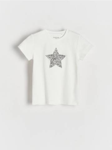 Reserved - GIRLS` T-SHIRT - кремовий - 950EK-01X Reserved - GIRLS` T-SHIRT - кремовий - 950EK-01X