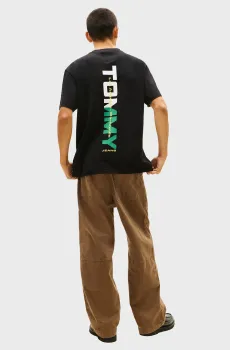 Мужская черная футболка LA BACKPRINT Черный XXL Tommy Jeans DM0DM22534