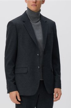 Reserved - Піджак прямого крою з віскозою - темно-сірий - YV851-90M