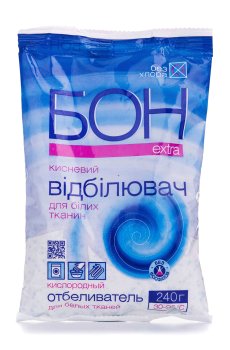 Кислородный отбеливатель порошкообразный Бон Extra для белых тканей, 240 г