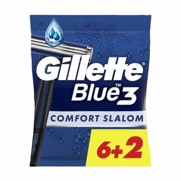 Одноразовые станки для бритья Gillette Blue 3 Comfort Slalom, 8 шт Одноразовые станки для бритья Gillette Blue 3 Comfort Slalom, 8 шт
