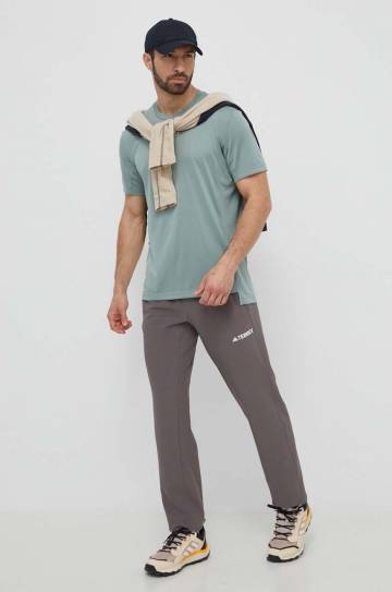 Спортивная футболка adidas TERREX цвет зелёный с принтом IP4781 Спортивная футболка adidas TERREX цвет зелёный с принтом IP4781