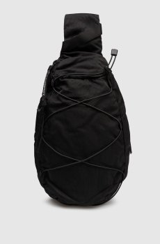 Черная сумка слинг с патчем логотипа