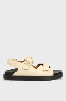 Женские бежевые кожаные сандалии LEATHER SPORTY SANDAL Бежевый 38 Tommy Hilfiger FW0FW08799