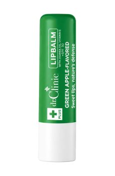 Бальзам для губ Dr.Clinic Moisturizer Lip Protector Lipbalm, SPF 30, Green Apple с маслом жожоба и витамином Е, 4 г