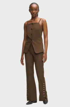 Женские коричневые брюки DETAIL Коричневый 42 Karl Lagerfeld B1W10006