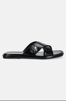 Кожаные шлепанцы Tory Burch T Lock Cross Band Slide