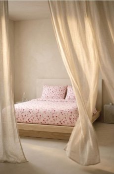 Комплект постільної білизни в рослинний принт - рожевий