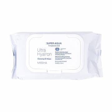 Очищающие салфетки для лица Missha Super Aqua Ultra Hyalron Cleansing Oil Wipes, Jumbo Size, 70 шт Очищающие салфетки для лица Missha Super Aqua Ultra Hyalron Cleansing Oil Wipes, Jumbo Size, 70 шт