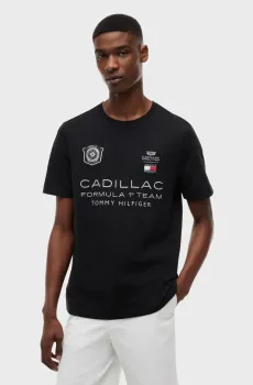 Мужская черная футболка TH x Cadillac Formula 1® Team Черный M Tommy Hilfiger MN0MN00092