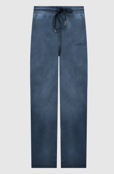 Синие спортивные брюки с логотипом