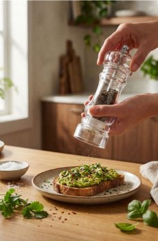 Прозорий млинок для спецій - білий