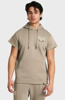 Мужское бежевое худи Pjt Rck Q1 SS Icon Fleece HD Бежевый XL Under Armour 1383209-203