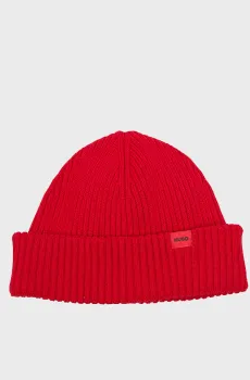 Мужская красная шерстяная шапка Красный ONESIZE HUGO 50551267;693