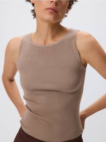 Reserved - Топ з віскози - кавовий - YT305-84X