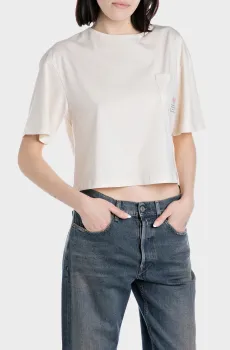 Женская белая футболка Белый S Replay W3411 .000.22658G