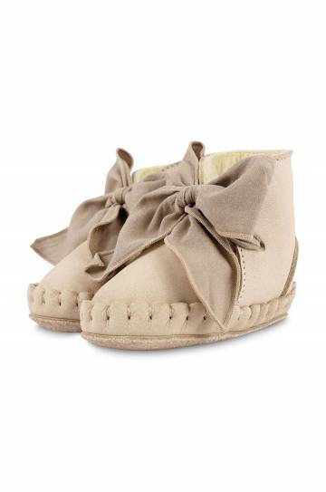 Кожаные кроссовки для младенцев Donsje Pina Organza Booties цвет бежевый 1019100