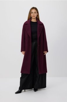 Reserved - Пальто з букльованої тканини - бордовий - 735HD-53X