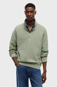 Мужская оливковая спортивная кофта RLX WASHED WAFFLE QZ Оливковый S Tommy Jeans DM0DM23127
