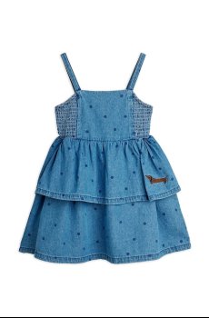 Детское джинсовое платье Mini Rodini denim dots