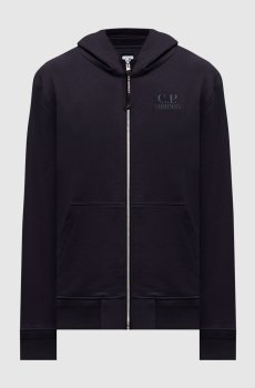 Синяя спортивная куртка с вышивкой логотипа