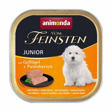 Влажный корм для щенков Animonda Vom Feinsten Junior с мясом птицы и индюшачьими сердцами, 150 г Влажный корм для щенков Animonda Vom Feinsten Junior с мясом птицы и индюшачьими сердцами, 150 г