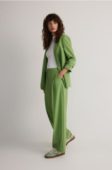 Reserved - Широкі штани зі стрілками - світло-зелений - YH571-70X
