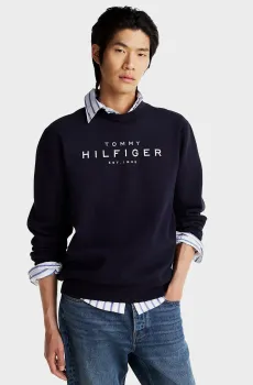 Мужской темно-синий свитшот Синий M Tommy Hilfiger MW0MW37456
