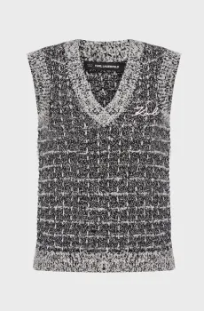 Женский твидовый жилет BOUCLE VEST Разноцветный L Karl Lagerfeld 246W2005