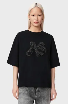 Женская черная футболка ICON AMELIE Черный XS AllSaints W117JE