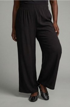 Віскозні штани палаццо - чорний