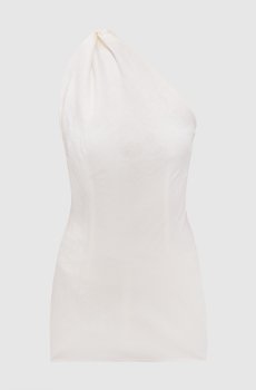 Белый топ на одно плечо Agua из льна