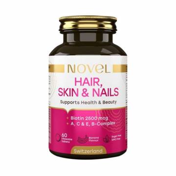 Комплекс Волосы, кожа и ногти Novel Hair, Skin & Nails, 60 жевательных таблеток Комплекс Волосы, кожа и ногти Novel Hair, Skin & Nails, 60 жевательных таблеток