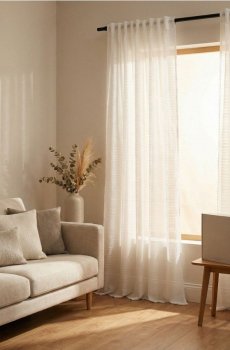 Фіранка на стрічці - білий