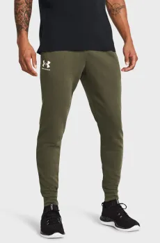 Мужские зеленые спортивные брюки UA Rival Terry Jogger Зеленый S Under Armour 1380843-390