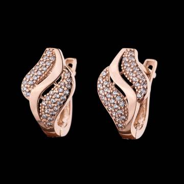 Золотые серьги с фианитами с04318 Золотые серьги с фианитами с04318