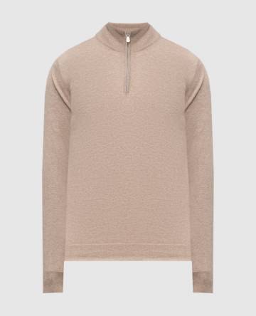 Бежевый меланжевый джемпер из кашемира